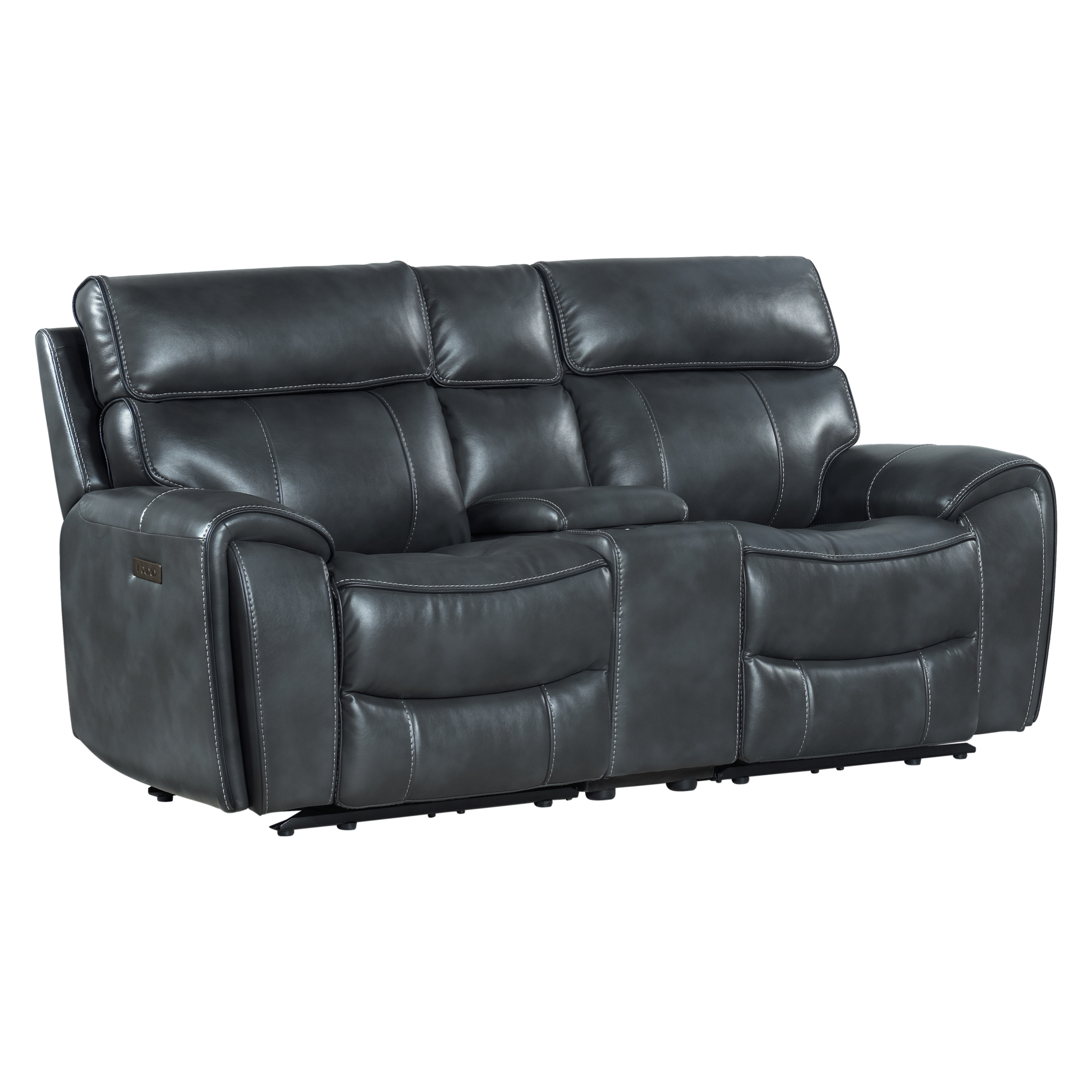 benzara double glider recliner loveseat with center console