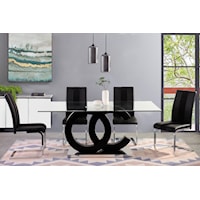 Contemporary Dining Table Set with 4 Dining Chairs