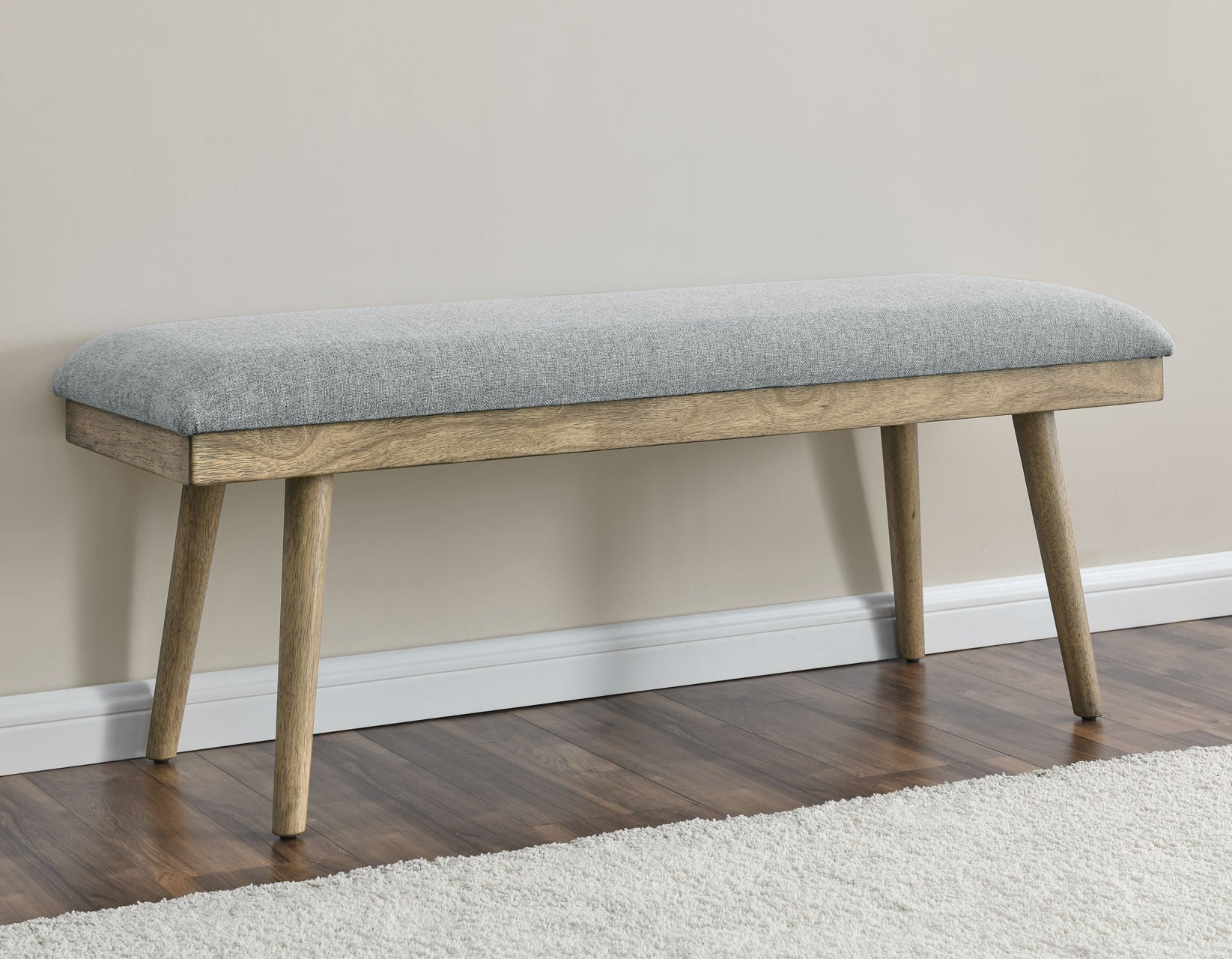 Gray Polyester Dining Bench