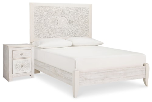 Full Panel Bed And Nightstand