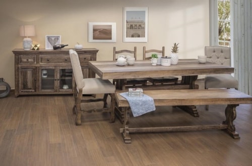 Farmhouse 7-Piece Counter Height Dining Set with Server