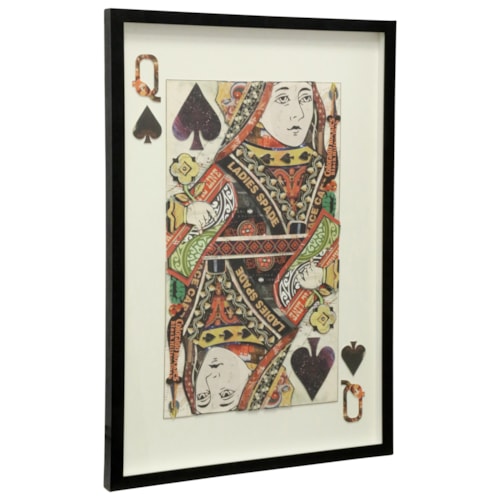 Queen of Spades Multi Level Paper Scuplture Framed Print