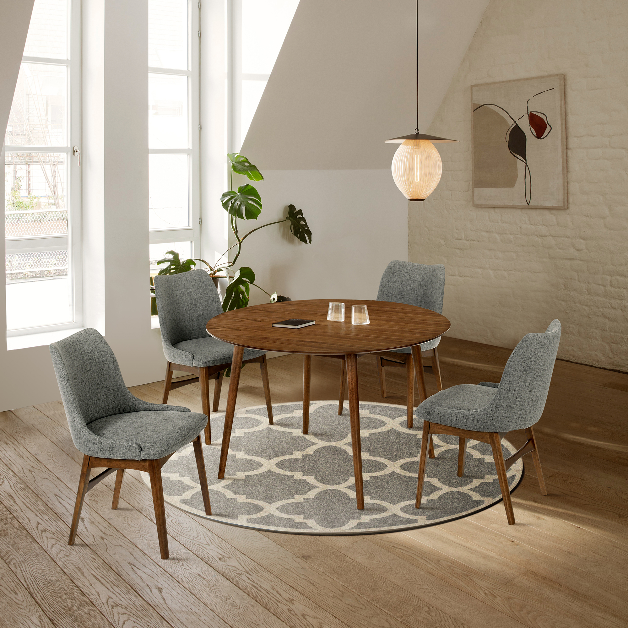Armen Living Arcadia/Azalea 5-Piece Dining Set