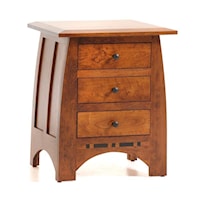 Transitional 3-Drawer Nightstand in Cherry Finish