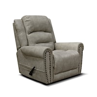 Transitional Swivel Gliding Recliner with Nailhead Trim