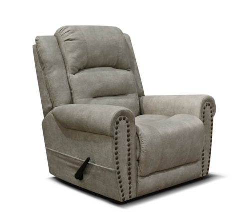 Transitional Minimum Proximity Recliner with Nailhead Trim