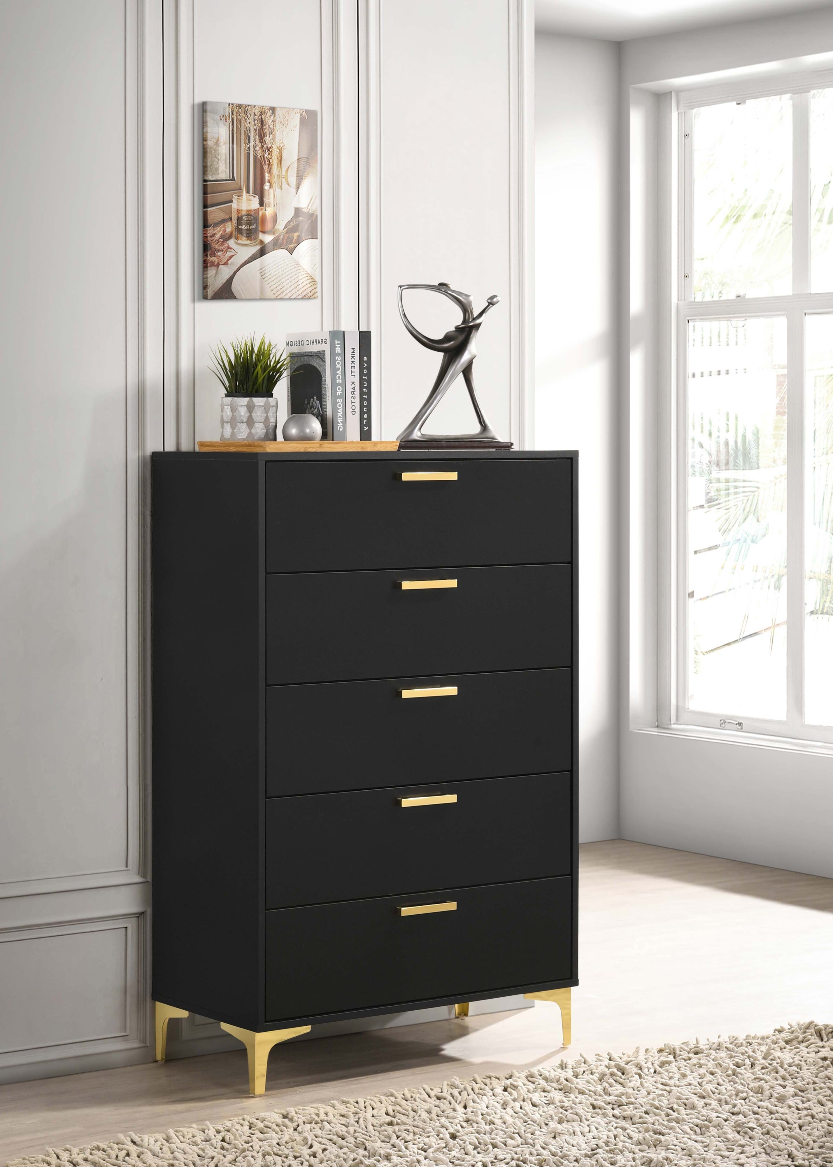 Coaster Kendall 224455 Kendall 5-Drawer Bedroom Chest Black
