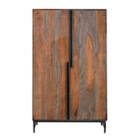 Transitional 2-Door Tall Wine Cabinet