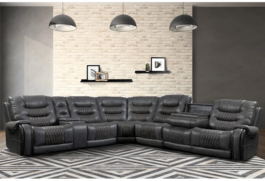 Outlaw - Stallion 7 Piece Modular Power Sectional by Parker Living at Galleria Furniture, Inc.