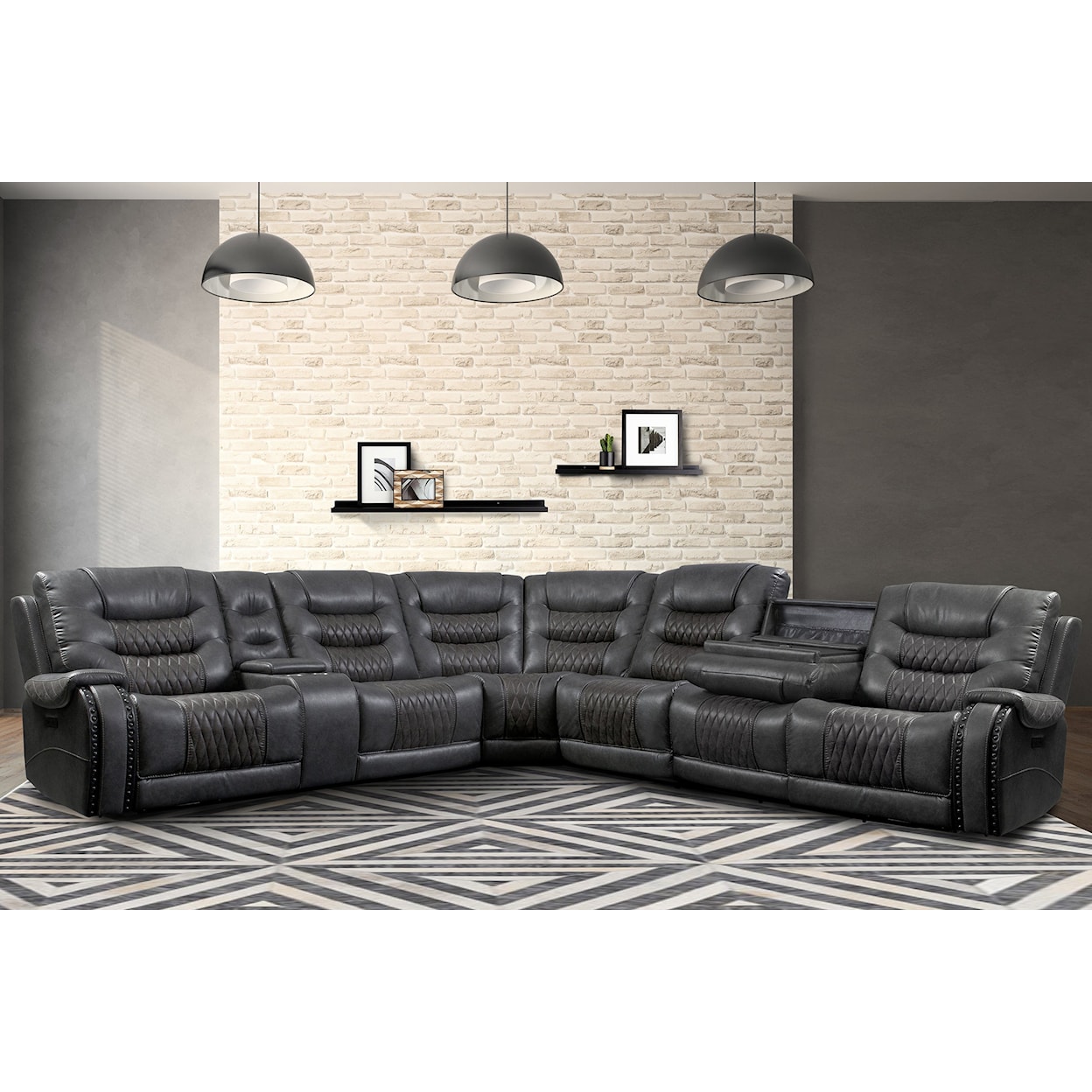 Parker Living Outlaw - Stallion 7 Piece Modular Power Sectional