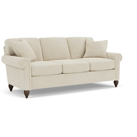 Transitional 3-Seat Sofa with Rolled Arms