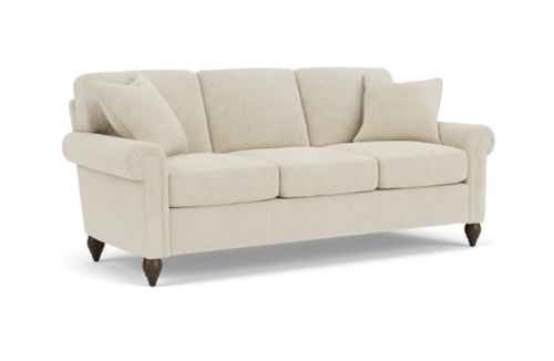 Transitional 3-Seat Sofa with Rolled Arms