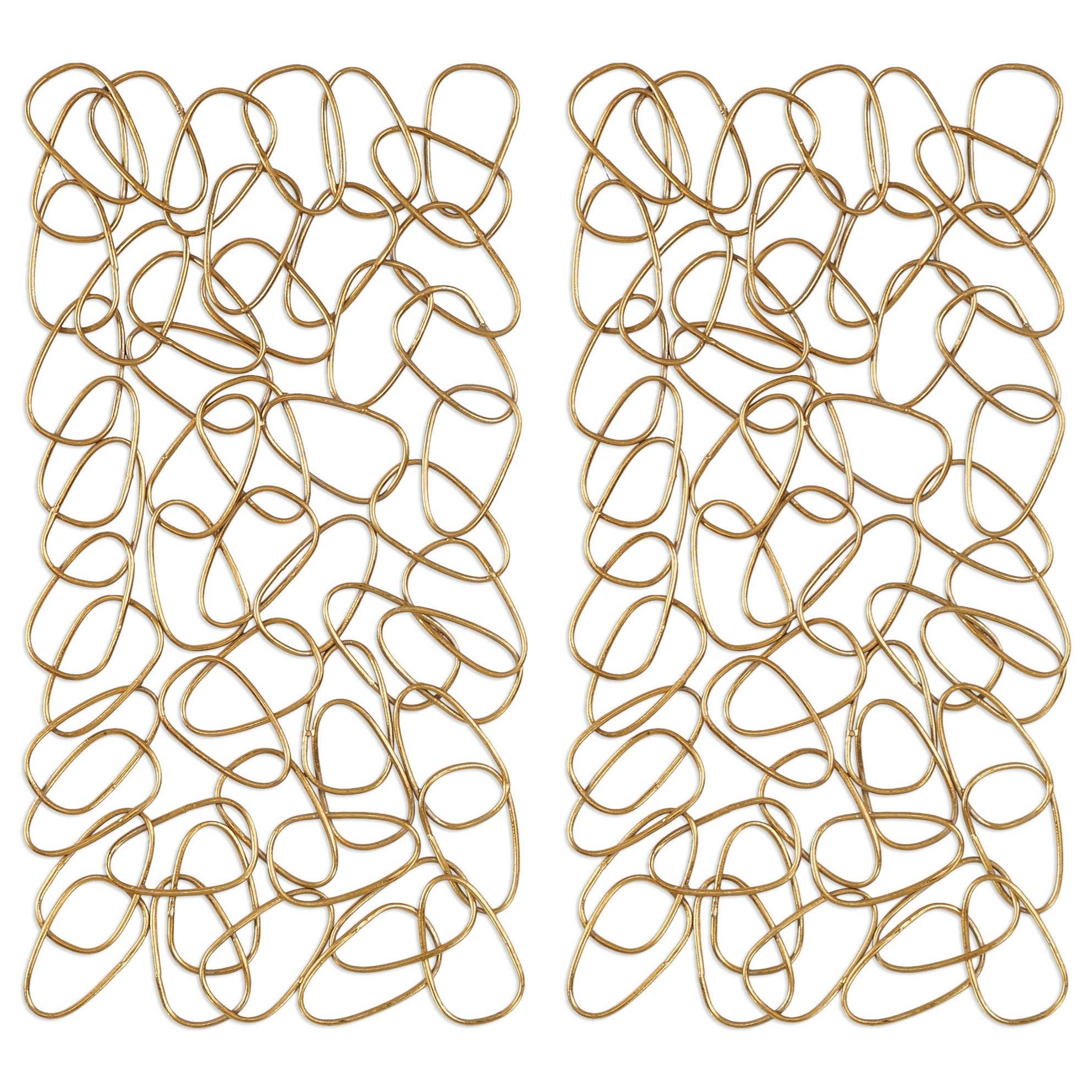 Uttermost Alternative Wall Decor In the Loop Gold Wall Art Set of 2