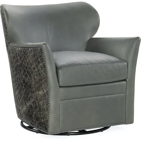 Traditional Swivel Chair with Nailhead Trim