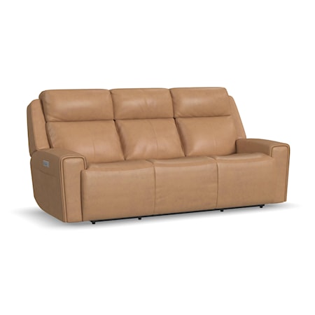 Transitional Power Reclining Sofa with Power