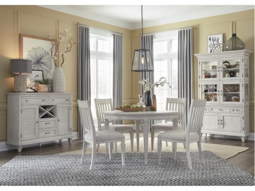 Transitional Farmhouse 5-Piece Dining Table Set