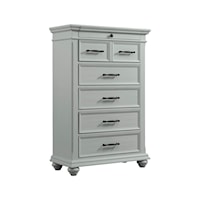 Transitional 6-Drawer Bedroom Chest with Felt-Lined Drawer