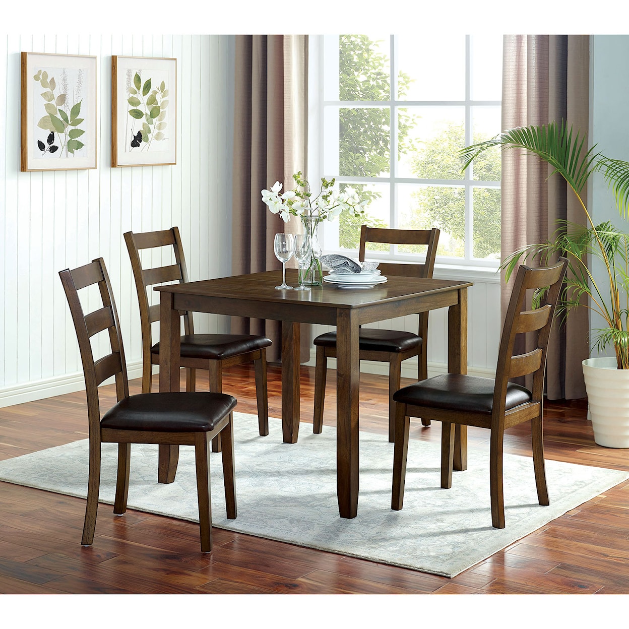 Furniture of America - FOA Gracefield 5 Pc. Dining Table Set