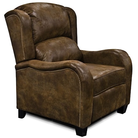 Transitional Reclining Chair with Nailhead Trim