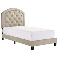 Twin Upholstered Platform Bed with Adjustable Headboard