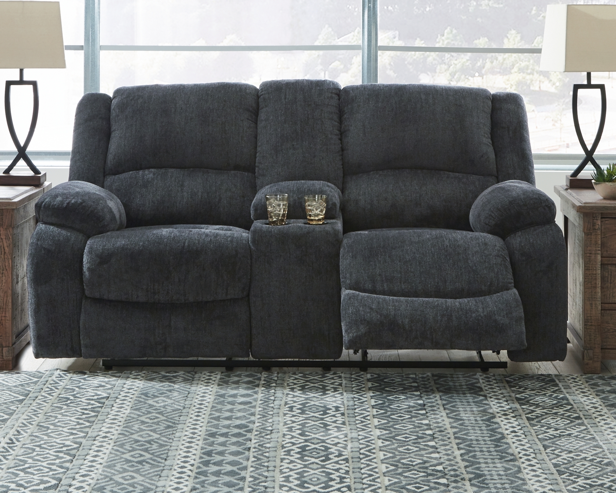 Dbl Rec Loveseat W/console