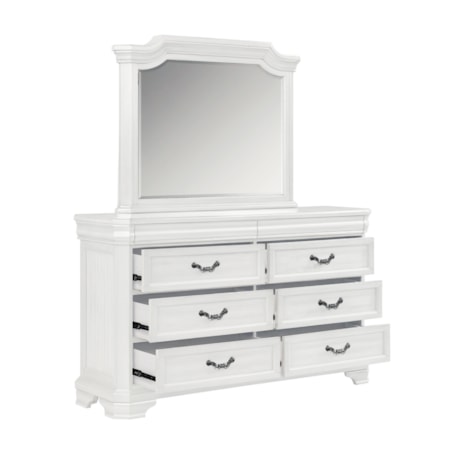 6-Drawer Dresser with Mirror