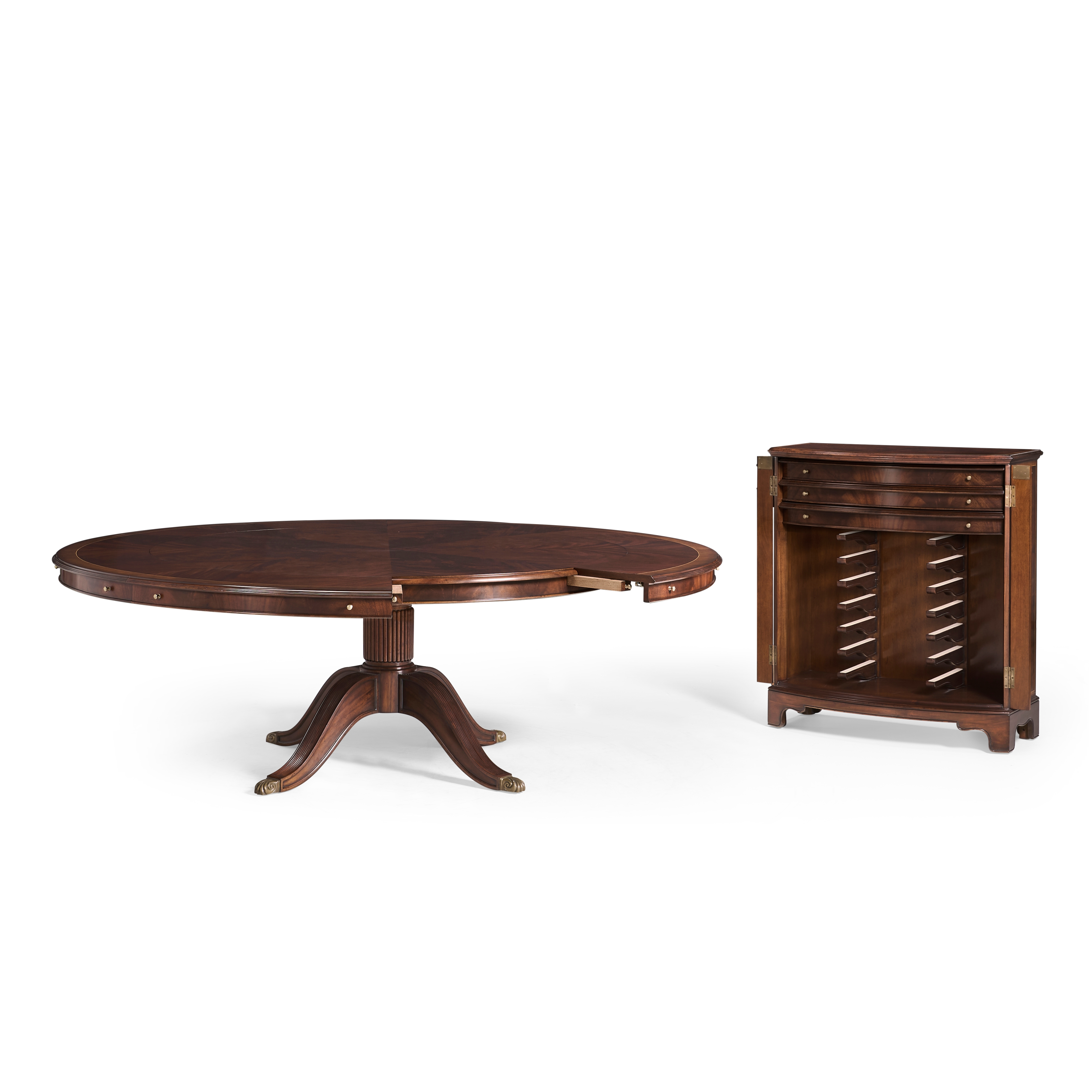 66" Mahogany Extending Circular Dining Table