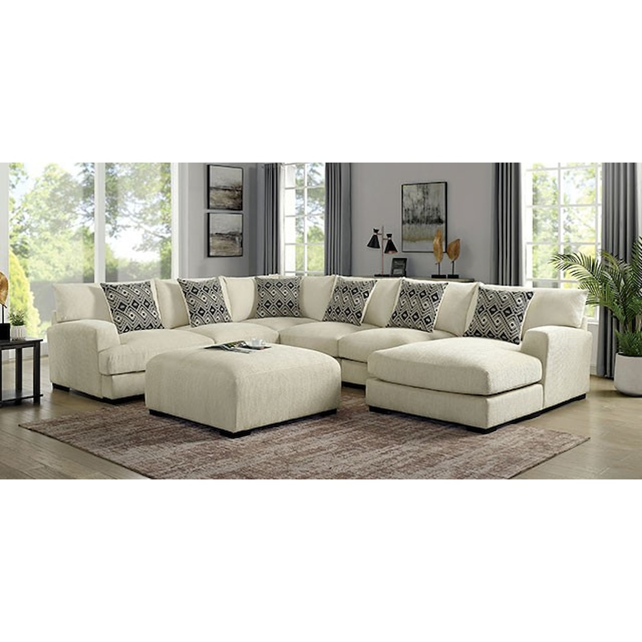 Furniture of America Kaylee U-Shaped Sectional