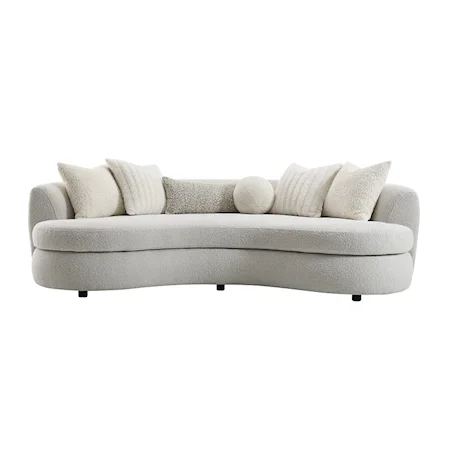 Contemporary Sofa with 6 Pillows