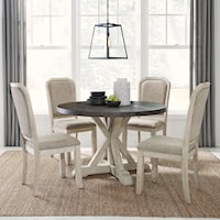 Two-Tone 5-Piece Pedestal Table Set