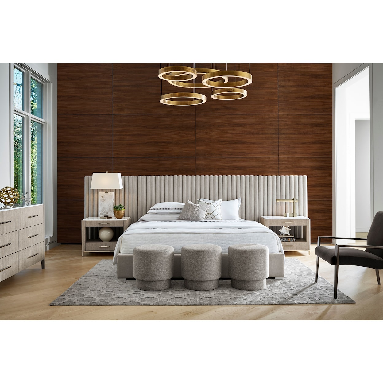 Universal Modern Decker King Bed w/ Wall Panels