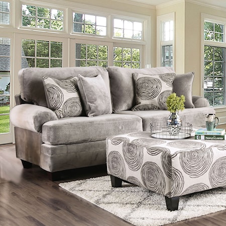 Traditional 2-Seater Sofa with Rolled Arms