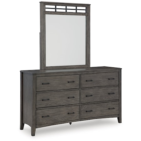 Casual 6-Drawer Dresser & Mirror Set