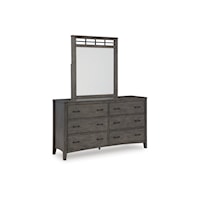 Casual 6-Drawer Dresser & Mirror Set