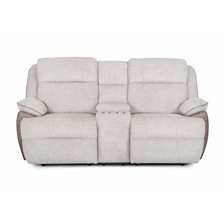 Dual Power Reclining Console Loveseat