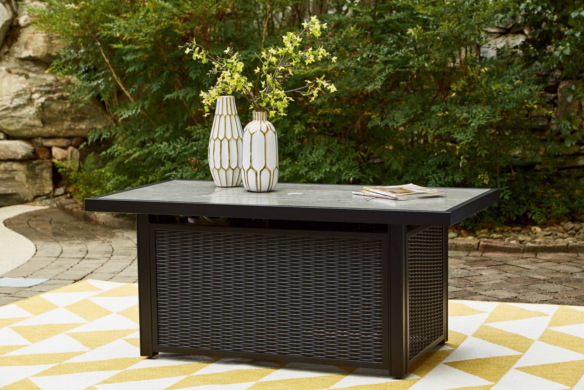 Signature Design by Ashley Beachcroft Rectangular Fire Pit Table