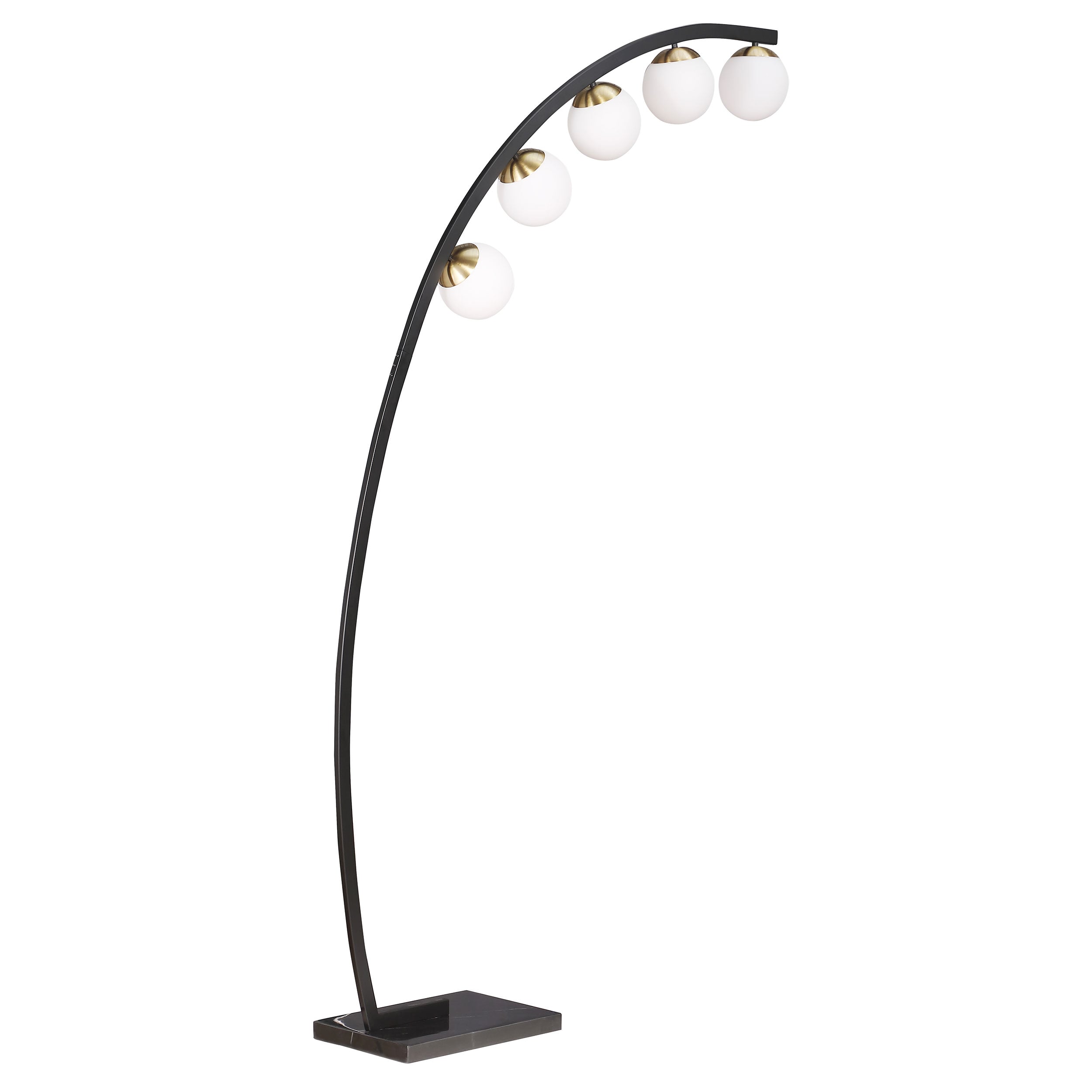 KODY 5 LIGHT ARC BLACK FLOOR LAMP |