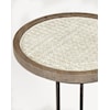 Accentrics Home Accents Side Table with Cane and Glass Top