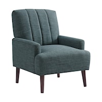 Mid-Century Modern Accent Chair with Channel Tufting