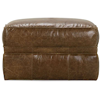 Casual Leather Ottoman with No Visible Legs