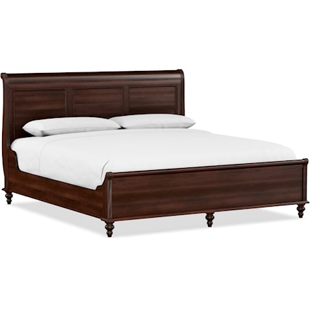 Traditional King Sleigh Bed with Low Footboard