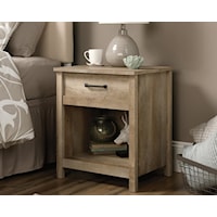 Farmhouse 1-Drawer Nightstand with Open Storage Shelf