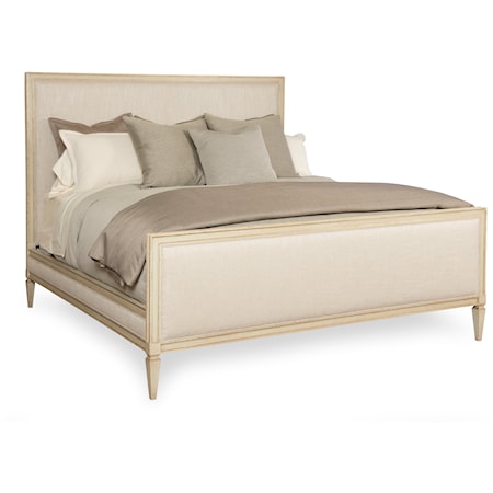 Traditional California King Upholstered Panel Bed