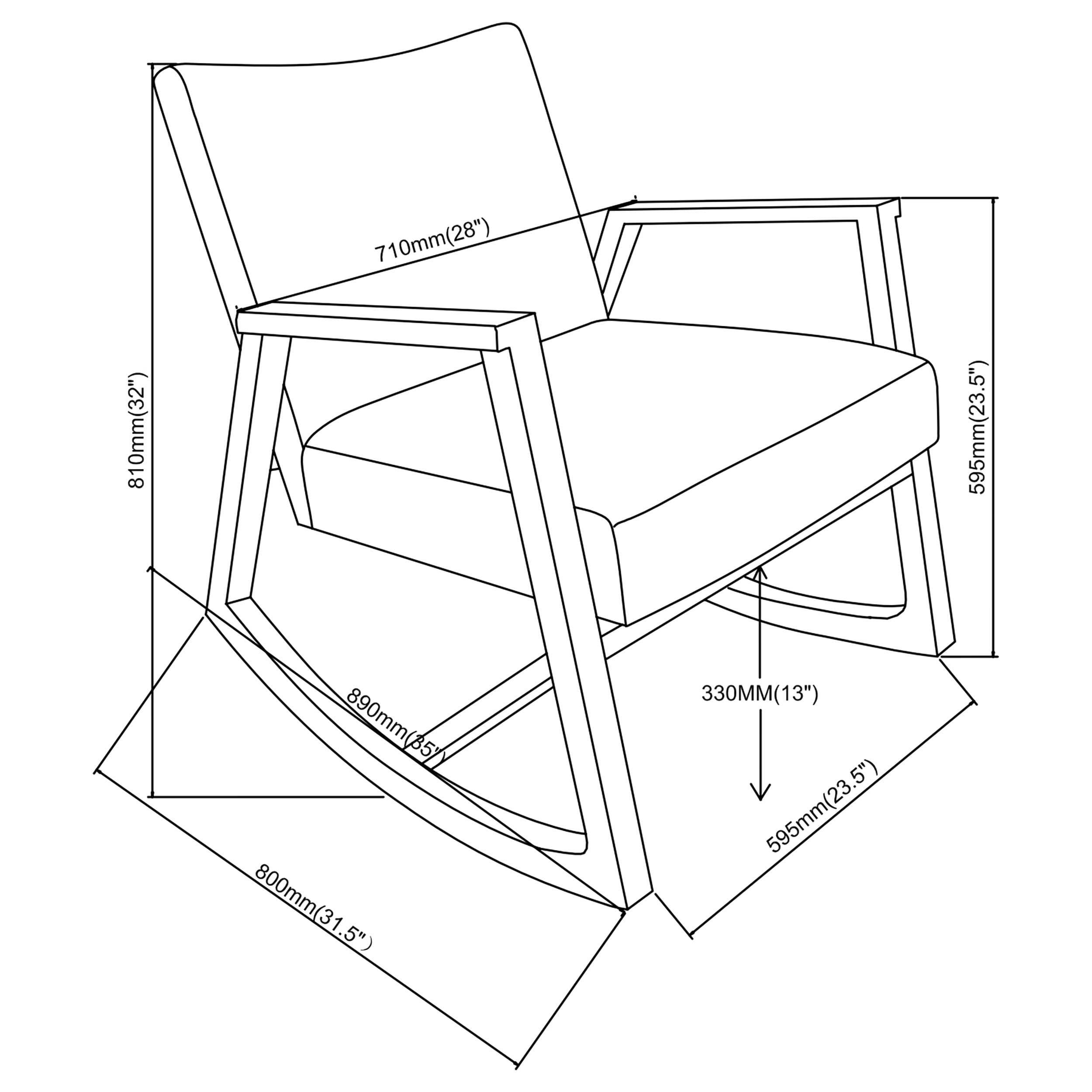 Coaster Gianna Gianna Rocking Chair w/ Wooden Arm and