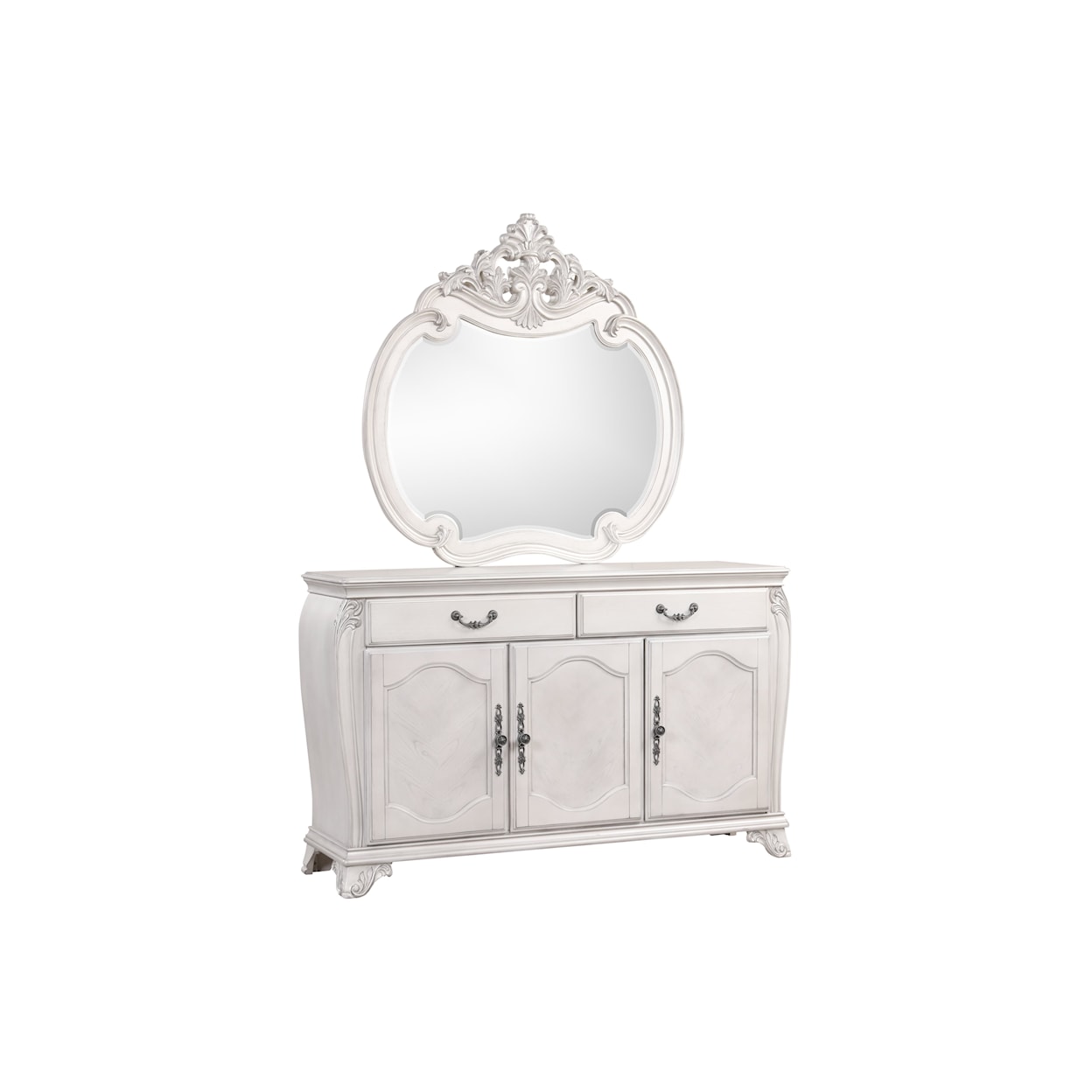 New Classic Furniture Cambria Hills 2-Drawer Server with Mirror