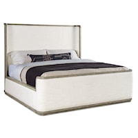 Casual King Upholstered Shelter Bed