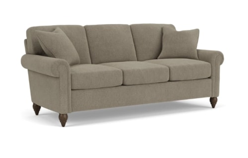 Transitional 3-Seat Sofa with Rolled Arms