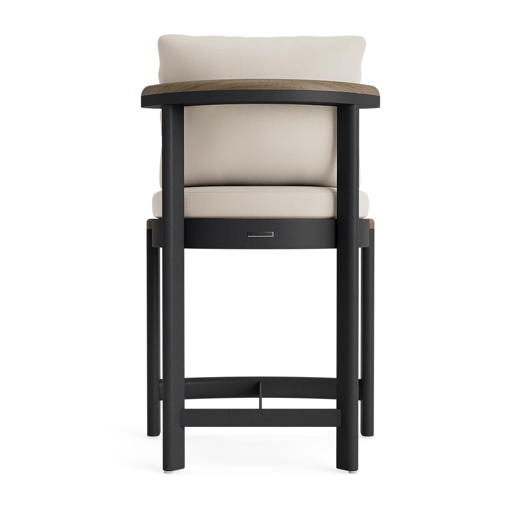 Brown Jordan Luca Cushioned Counter Stool w/Teak Accenting