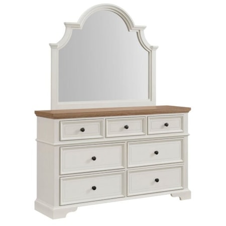 Dresser and Mirror Set