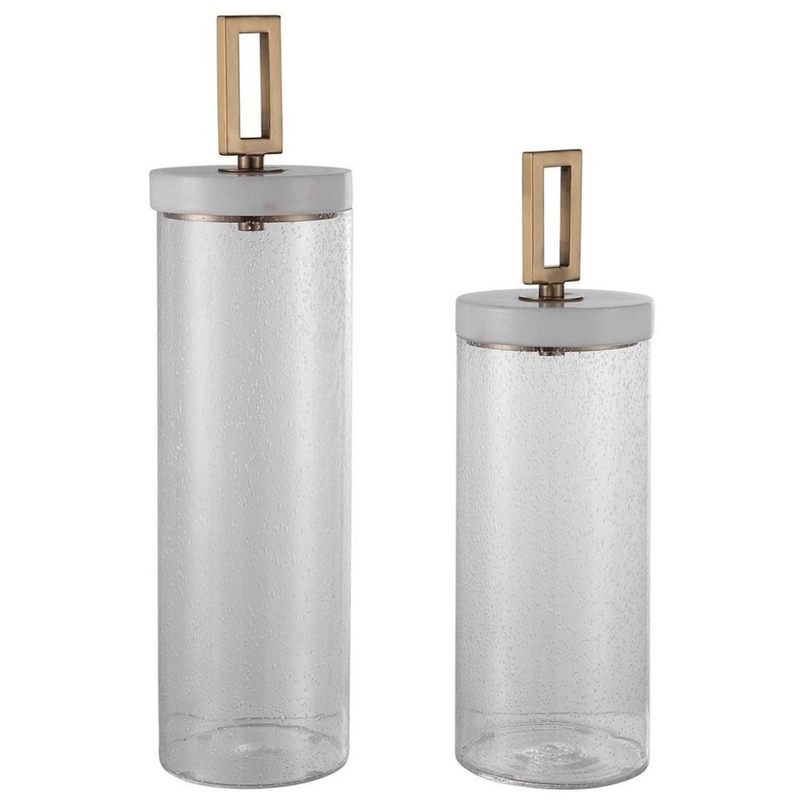 Uttermost Accessories Hayworth Seeded Glass Containers, Set/2